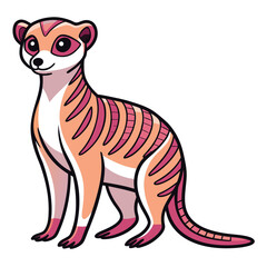 Cartoon Meerkat Standing on White Background Illustration Design