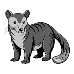 Stylized civet illustration, Asian palm, cute, playful design