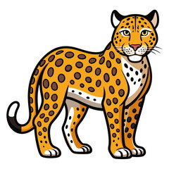Cartoon vector image of a standing leopard character illustration