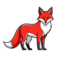 Cartoon fox illustration standing isolated on white background image