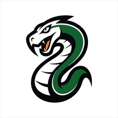 Snake Mascot Logo Vector Illustration in Line Art