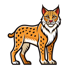 Stylized illustration of a lynx standing tall and alert