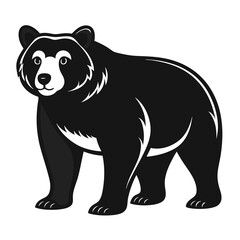 Illustration of a black bear isolated on white background