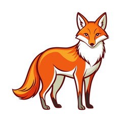 Stylized orange fox illustration with bold outline vector art