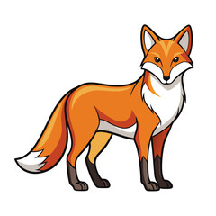 Cartoon style fox illustration with clean lines and vibrant colors
