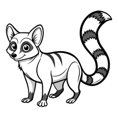 Cute Cartoon Ring Tailed Lemur Isolated Illustration Design