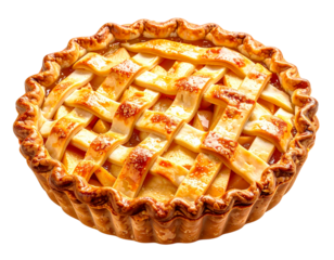 halloween pumpkin on the floor, bookshelf, sofa with pillow, lamp, watercolor cozy au - Firefly_Apple pie with a golden, lattice crust and a slightly bubbling filling, isolated whit