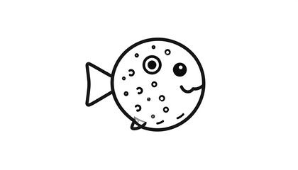 Cute cartoon puffer fish
