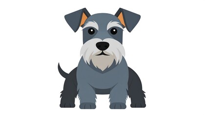 Cute cartoon schnauzer sitting