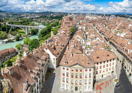 Panorama of Bern old city in Switzerland
