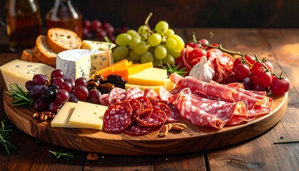 Gourmet cheese and charcuterie board