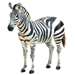 Zebra, watercolor illustration vector, isolated on a white background.