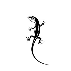 Naklejka premium Skink. Skink simple black and white line art vector logo