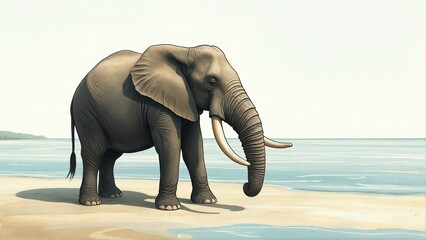 elephant on the beach