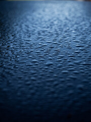 drops on the roof of the car
