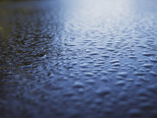 drops on the roof of the car