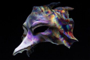 Abstract colorful mask on black background
