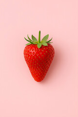 Fresh Strawberry Isolated on Pink Background