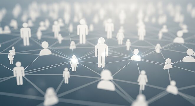 Abstract Network of People Connecting Representing Social Media and Communication Concept