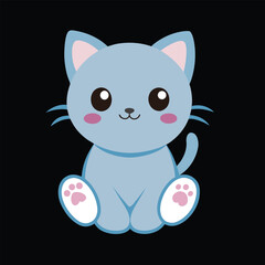 Super cute chibi kitten vector illustration