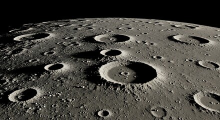 Lunar Surface with Impact Craters.