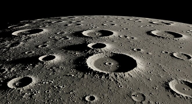 Lunar Surface with Impact Craters.