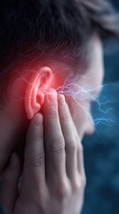 Graphic Representation of Pain Points in the Ear Highlighting Discomfort and Sensitivity in a Gigapixel Image