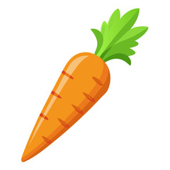 Isolated cartoon carrot vector illustration fresh orange vegetable healthy food icon design element