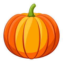 Isolated orange pumpkin vector illustration for halloween thanksgiving fall harvest design element