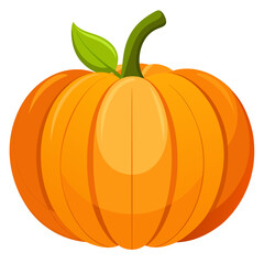 Isolated cartoon pumpkin vector illustration for halloween thanksgiving and autumn season decor