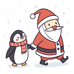 santa claus and snowman
