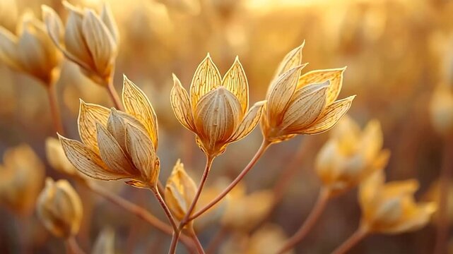 indian cumin pods glowing at sunset in rajasthan desert video