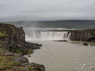 The waterfall Godafoss in Iceland