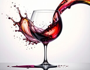 wine is being poured in a glass and it is swirling and coming out of the glass