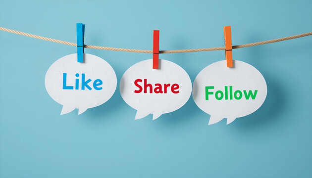 Clean White Rounded Speech Bubbles with Social Media Call to Action