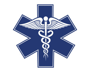 Essential medical emblem representing emergency services and critical healthcare response, vital for urgent assistance and patient care across various medical fields and situations