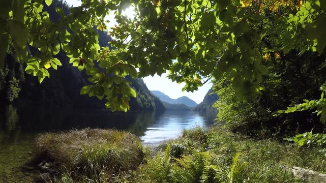 View of the Lake Toplitzsee, Salzkammergut, Styria, Austria 