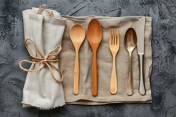 Table setting flat lay.