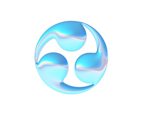 3d render of chrome k-pop shape y2k inspired