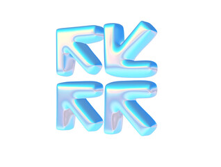 3d render of chrome k-pop shape y2k inspired