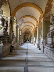 interior of cemetery corridor