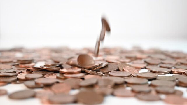 falling coins nickels penny euro cents