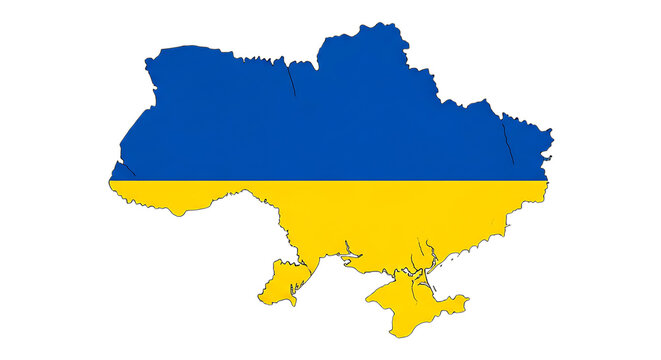 Ukraine map outline with flag isolated on transparent background the national flag of ukraine is depicted within the countrys borders, representing its sovereignty and territorial integrity the blue a - Powered by Adobe