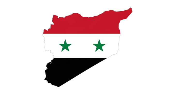 Syria map outline with flag isolated on transparent background the map of syria is filled with the syrian flag vector illustration of the countrys map with its flag inside