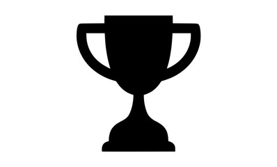 a black and white silhouette of a trophyblack, chalice, cup, flat, icon, illustration, profile, trophy, trophy cup 
