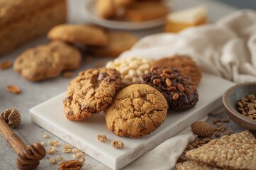 Cookies displayed on a white serving dish