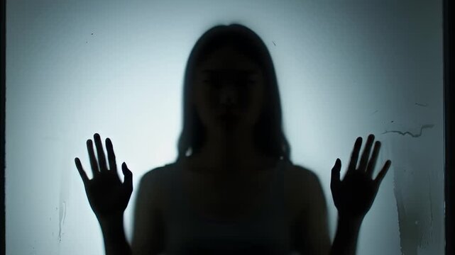 Mysterious Close Up of a Woman's Face with One Demonic Black Eye