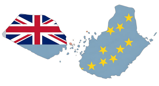 Map of tuvalu isolated on transparent background featuring the national flag, illustrating the countrys geographical boundaries and patriotic emblem, suitable for educational or travelrelated projects