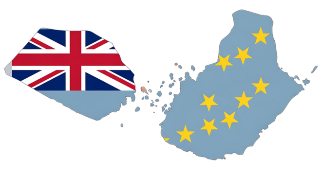 Map of tuvalu isolated on transparent background featuring the national flag, illustrating the countrys geographical boundaries and patriotic emblem, suitable for educational or travelrelated projects