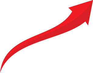 Vector art of red arrow pointing upwards